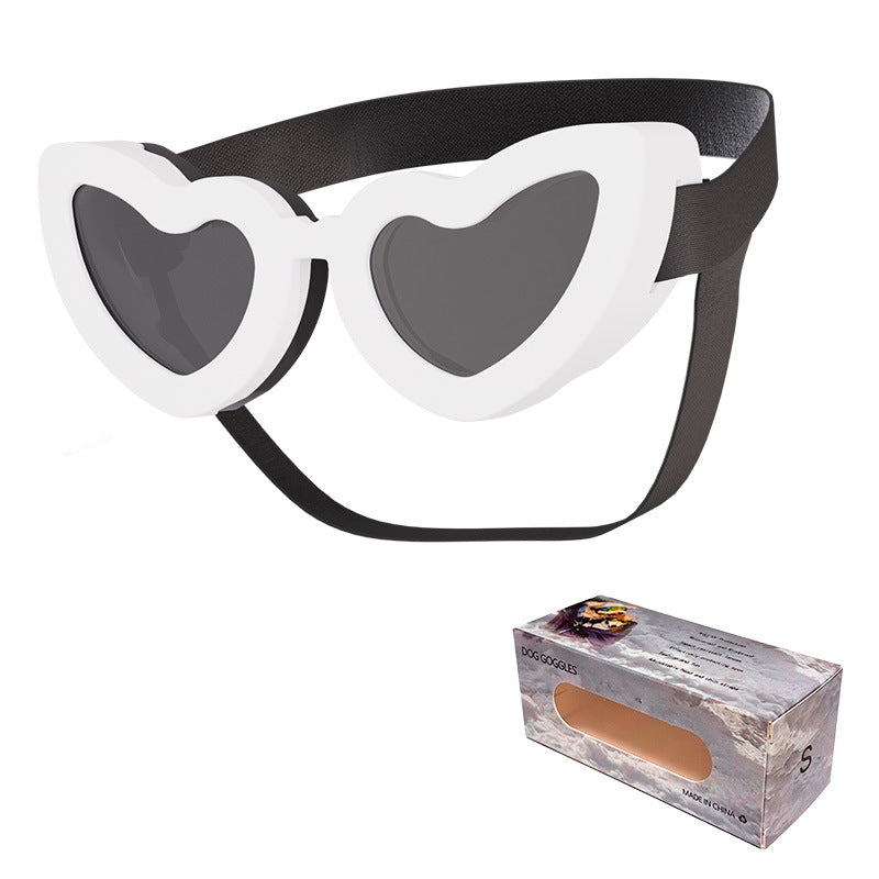 Heart Shaped Pet Sunglasses Adjustable Dog Goggles Cute Fashion Glasses for Small Dogs Cats UV Protection
