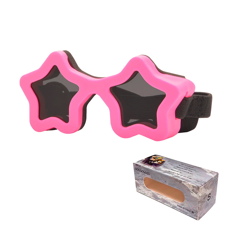 Star Shaped Pet Sunglasses Adjustable Dog Goggles Cute Fashion Glasses for Small Dogs Cats UV Protection