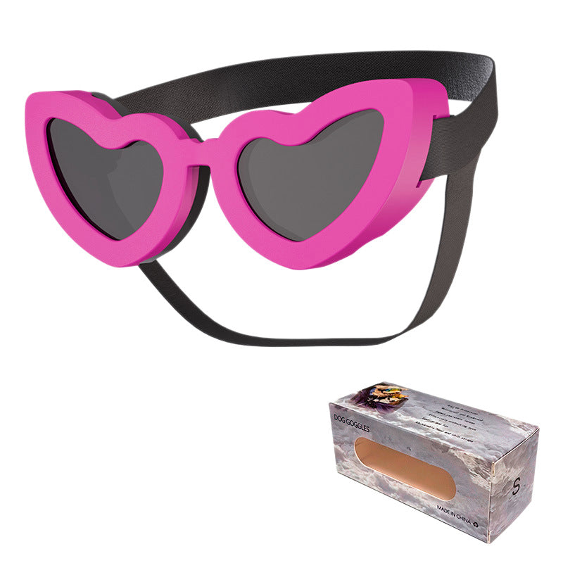 Heart Shaped Pet Sunglasses Adjustable Dog Goggles Cute Fashion Glasses for Small Dogs Cats UV Protection