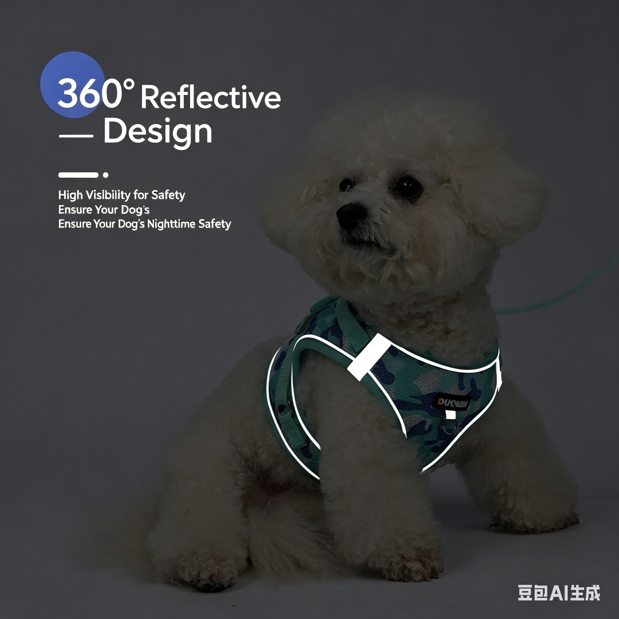 Reflective Camouflage Dog Harness and Leash Set for Small Dogs